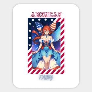 Patriotic Bow Fairy Sticker